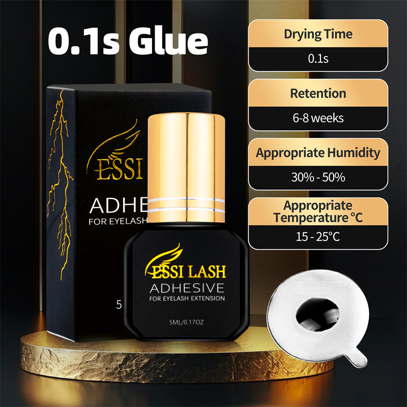 GOLD+ Pegamento para extensiones de pestañas de secado rápido (0,1 segundos) 5 ml
