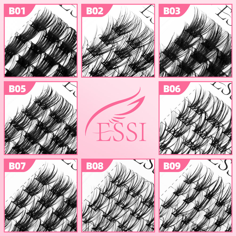 Pestañas postizas DIY (155 unidades), kit de extensiones de pestañas postizas, pestañas + pegamento + pinzas