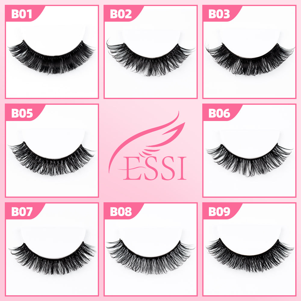 Pestañas postizas DIY (155 unidades), kit de extensiones de pestañas postizas, pestañas + pegamento + pinzas