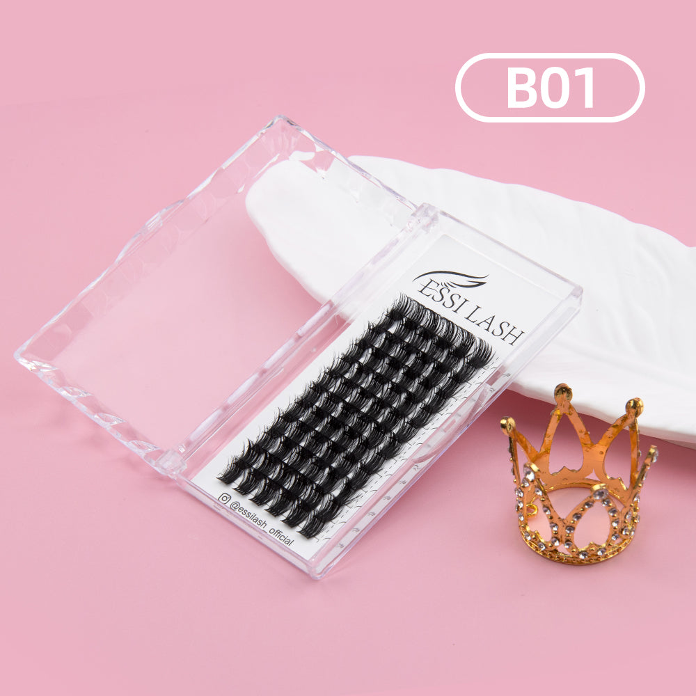Pestañas postizas DIY (155 unidades), kit de extensiones de pestañas postizas, pestañas + pegamento + pinzas