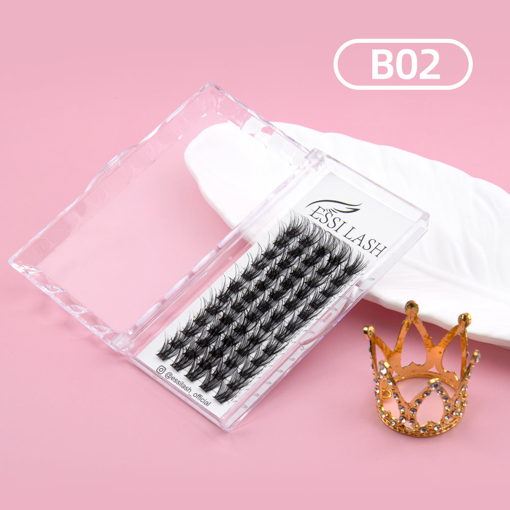 Pestañas postizas DIY (155 unidades), kit de extensiones de pestañas postizas, pestañas + pegamento + pinzas