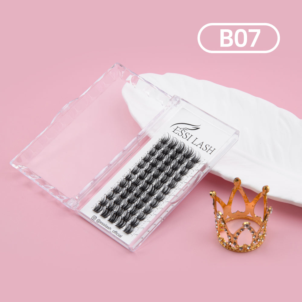 Pestañas postizas DIY (155 unidades), kit de extensiones de pestañas postizas, pestañas + pegamento + pinzas