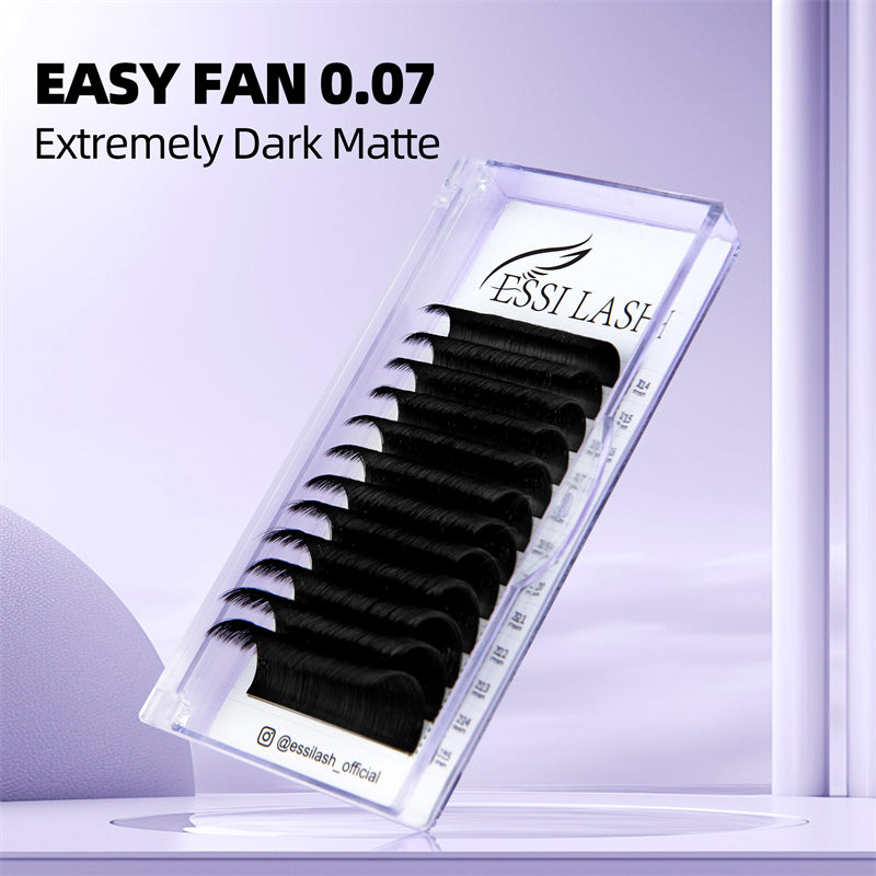 Extensiones de pestañas Easy Fan 0.07 Negro Azabache