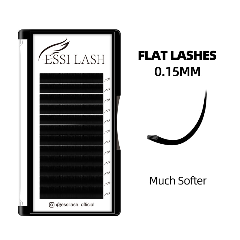 Pestañas planas 0.15 Elipse negro mate oscuro