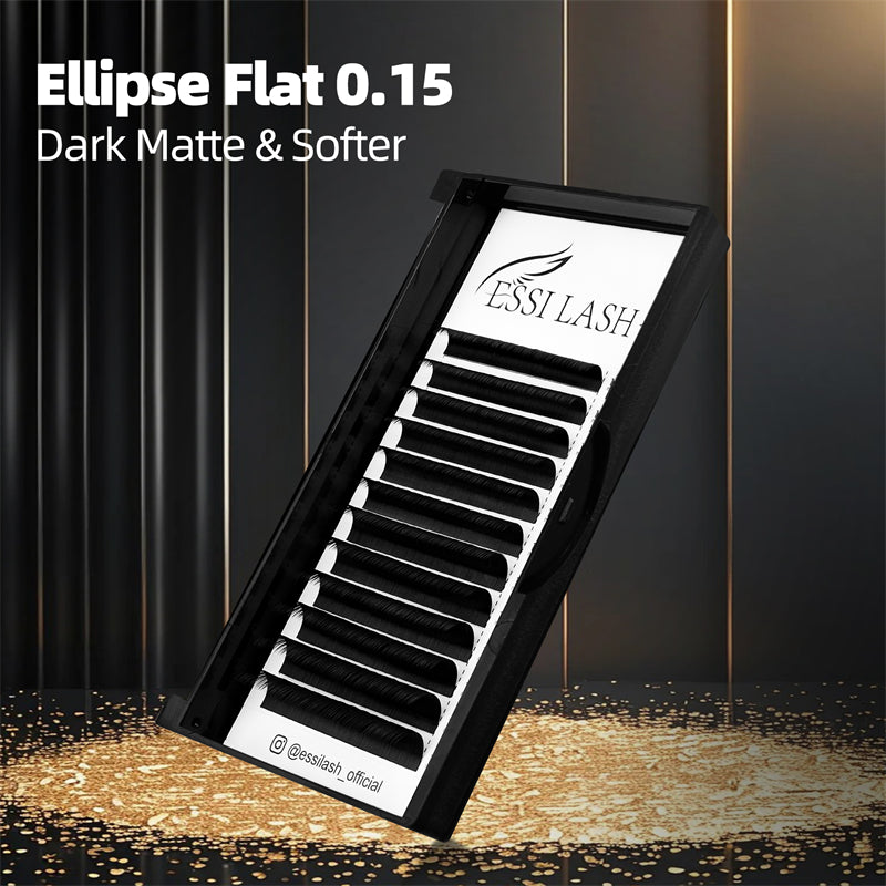 Pestañas planas 0.15 Elipse negro mate oscuro