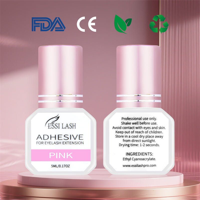 Pegamento para extensiones de pestañas rosa de 5 ml