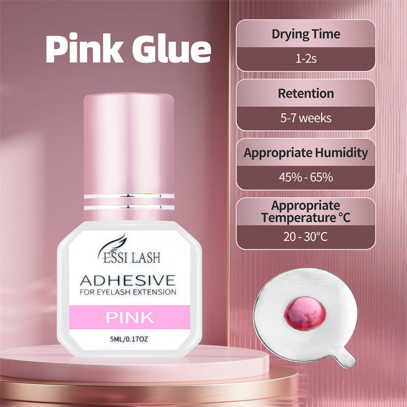 Pegamento para extensiones de pestañas rosa de 5 ml