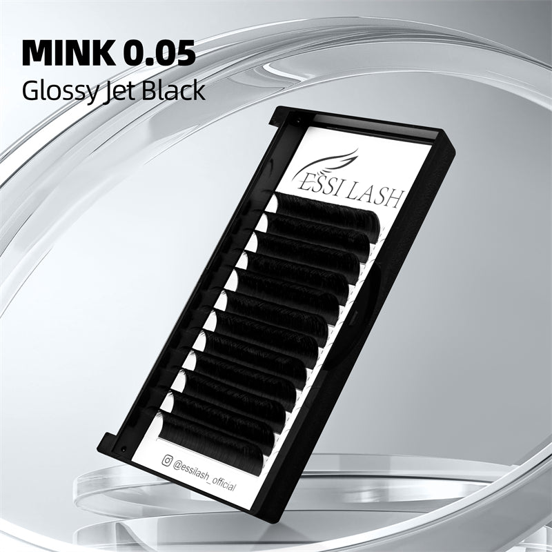 Mink Lashes, Glossy Jet Black Volume Eyelash Extension