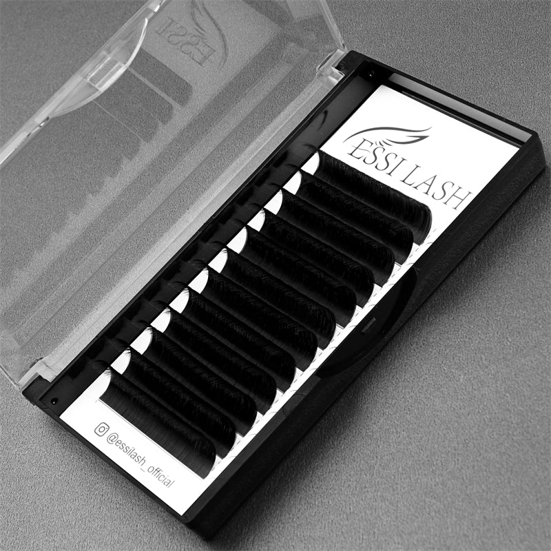 Extensión de pestañas de cachemira de volumen 0,07, color negro mate y esponjosa