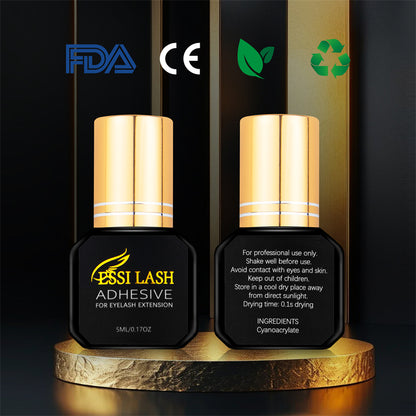 GOLD+ Pegamento para extensiones de pestañas de secado rápido (0,1 segundos) 5 ml 