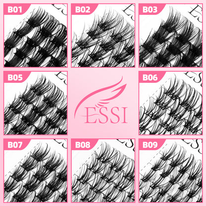 Pestañas postizas DIY (155 unidades), kit de extensiones de pestañas postizas, pestañas + pegamento + pinzas