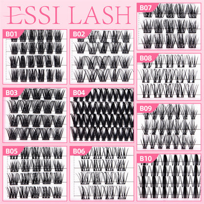 Cluster Lashes,  Cluster Lashes Extensions Kit, Lashes+Glue+Tweezer