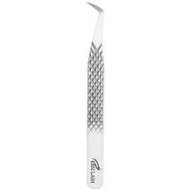 Pinzas para pestañas con volumen premium de plata con punta de fibra 