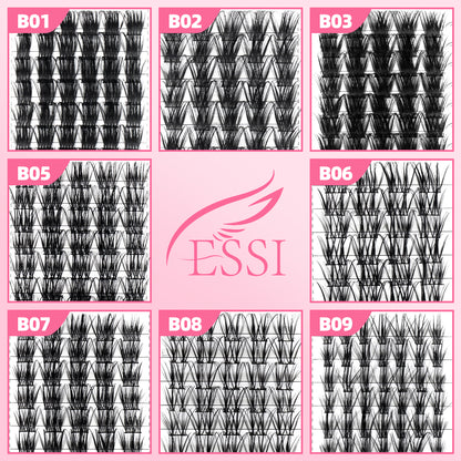 Pestañas postizas DIY (155 unidades), kit de extensiones de pestañas postizas, pestañas + pegamento + pinzas