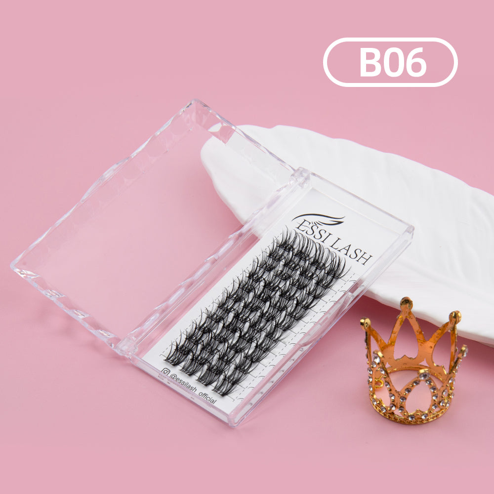 Pestañas postizas DIY (155 unidades), kit de extensiones de pestañas postizas, pestañas + pegamento + pinzas