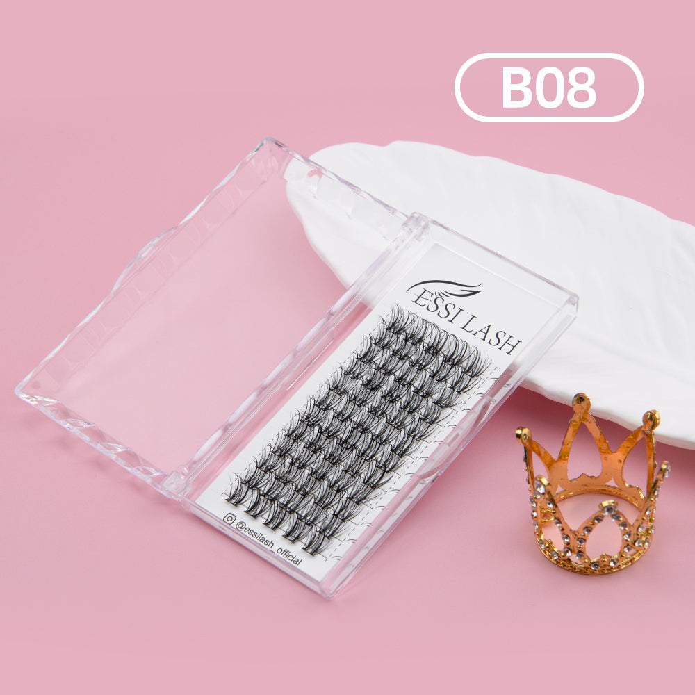 Pestañas postizas DIY (155 unidades), kit de extensiones de pestañas postizas, pestañas + pegamento + pinzas