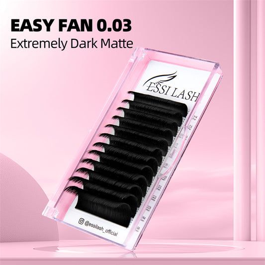 Extensiones de pestañas Easy Fan 0.03 Negro Azabache