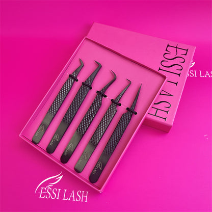 Kit de pinzas de lujo para pestañas (5 piezas) 