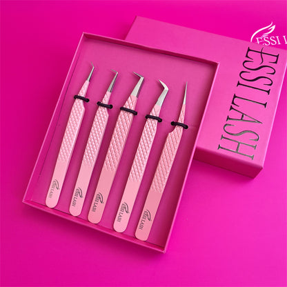 Kit de pinzas de lujo para pestañas (5 piezas) 