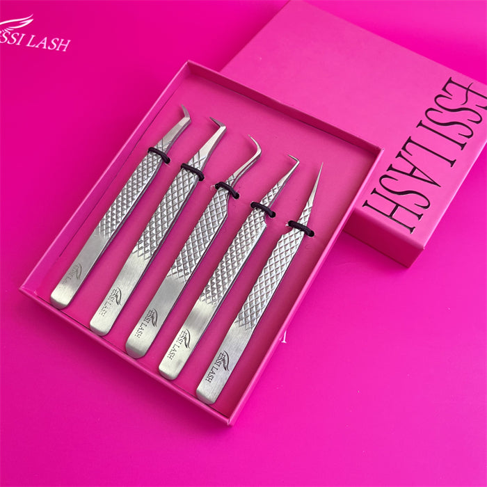 Kit de pinzas de lujo para pestañas (5 piezas) 