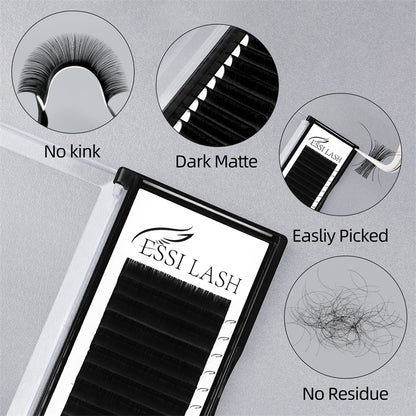 Extensiones de pestañas Velvet Lashes 0.05 Volumen Negro Mate Super Oscuro